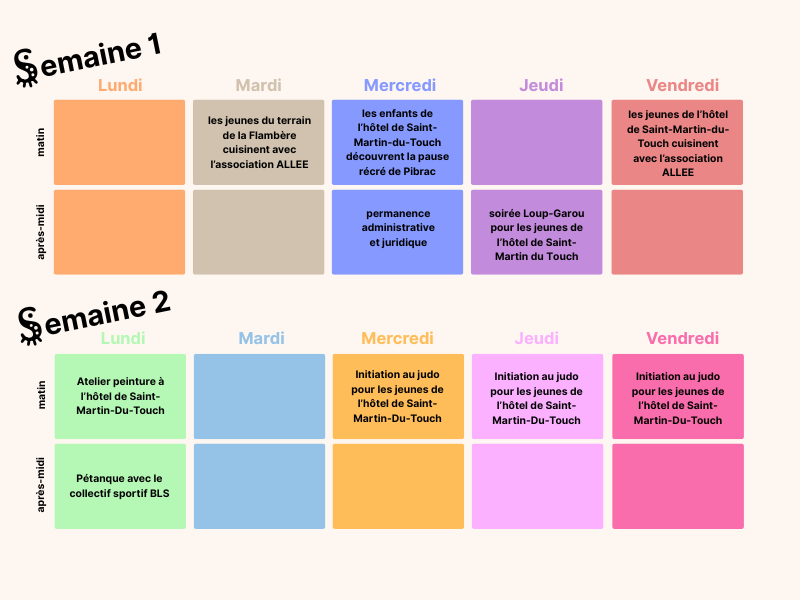 reve planning vacances printemps